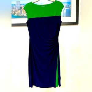 NWOT Ralph Lauren cute little blue and green stretchy dress .